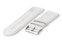 26mm horlogeband glad leer - wit