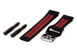Garmin Fenix 5/6/7 watch band silicone - black/red