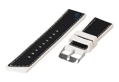 Watchstrap 24mm black-white silicone