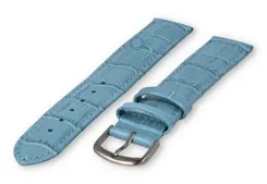 Extra-long crocoleather strap - 18mm - ice blue