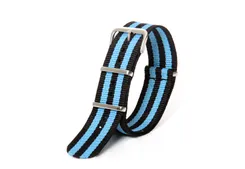 Watchstrap 22mm nylon blue/black
