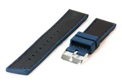 Watchstrap 24mm black-blue silicone