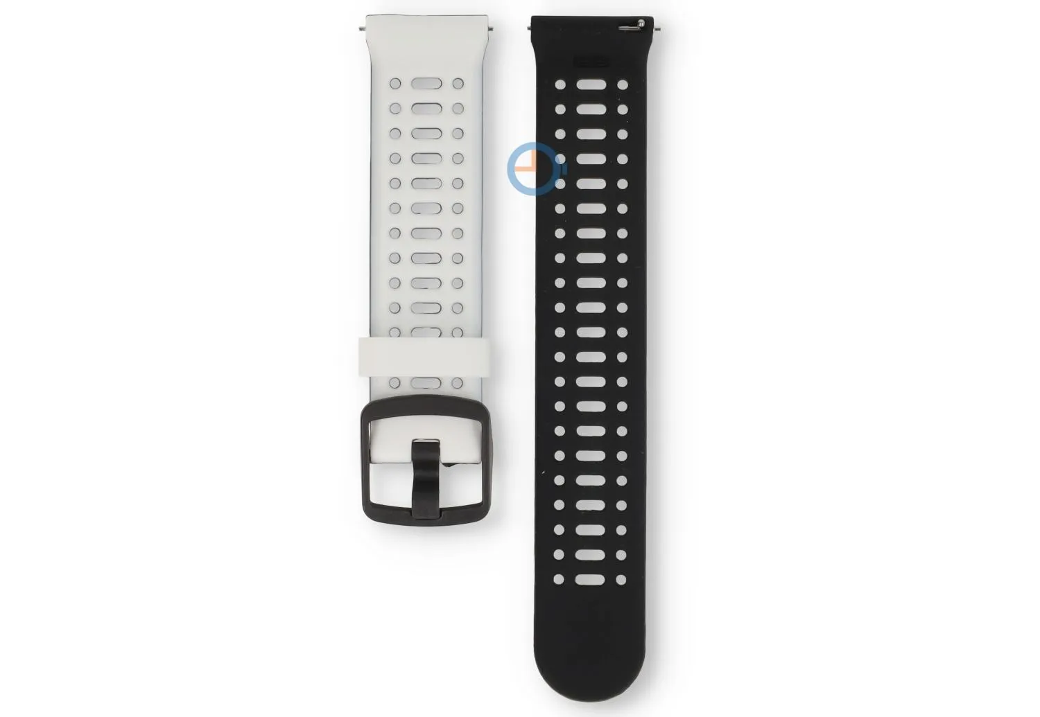22mm siliconen bandje - ademend design - wit/zwart