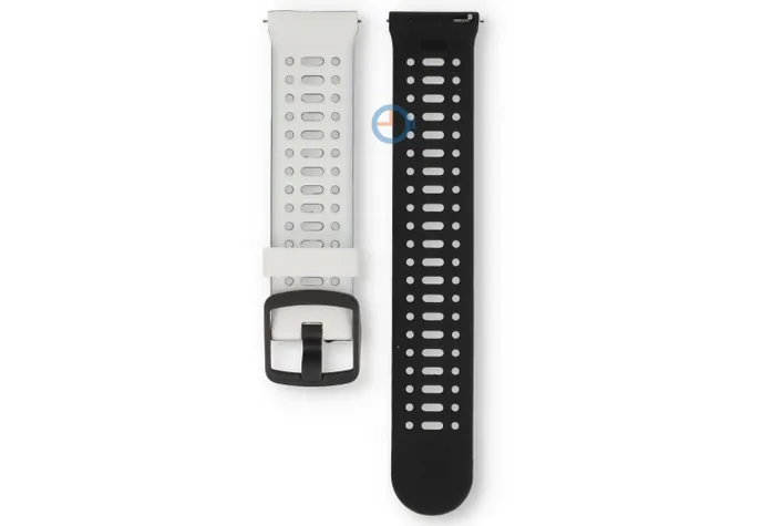 22mm siliconen bandje - ademend design - wit/zwart
