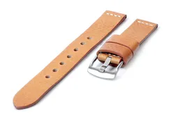 Stevige 20mm horlogeband lichtbruin leer - XXL