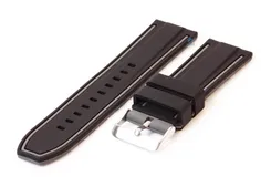 Siliconen horlogebandje 26mm zwart/grijs (reversible)