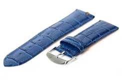 Watchstrap 24mm blue croco leather