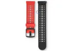 22mm siliconen bandje - ademend design - rood/zwart