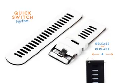 Silicone 20mm watch band - white/black