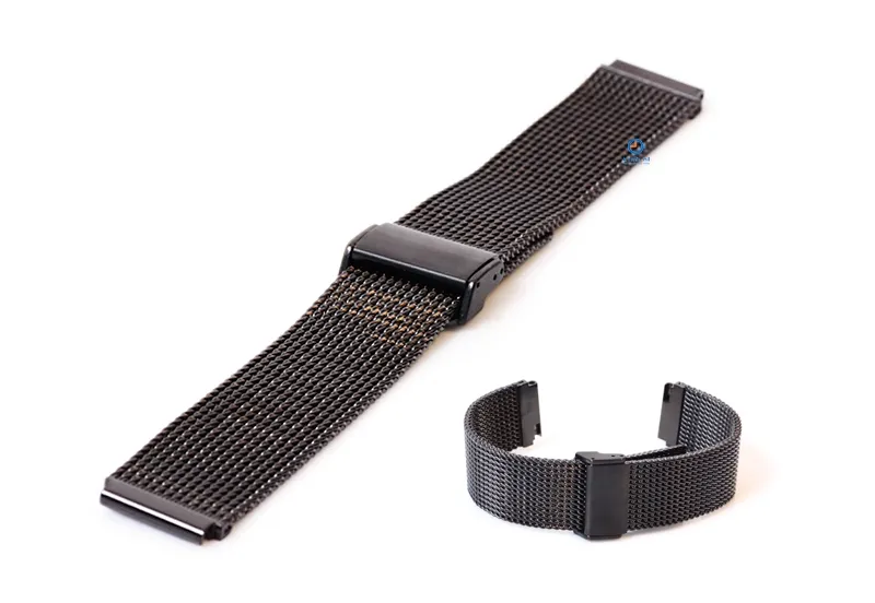 Uhrenarmband 18mm Milanaise schwarz