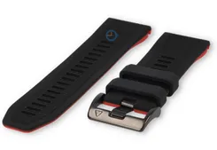 Garmin Fenix 7X soft silicone strap - black/red - 26mm