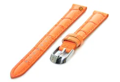 Watchstrap 14mm orange leather croco