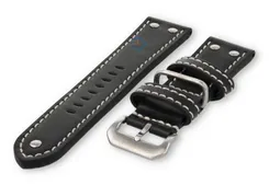 Vintage Flieger watch strap - 24mm - black