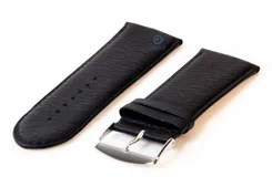 Horlogeband 30mm zwart leer