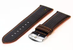 Waterproof black-orange watchstrap 26mm
