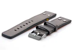 Oozoo Uhrenarmband 22mm Grau Leder
