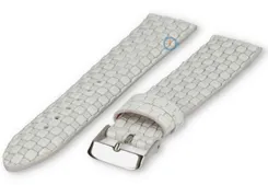 Woven leather strap - 18mm - white