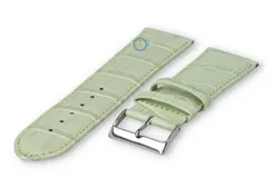 Basic croco watch strap - 24mm - pastel green