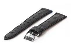 Watchstrap 18mm black calf leather