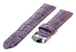 Watchstrap 18mm purple croco leather