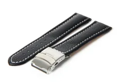 Watchstrap 22mm black calf