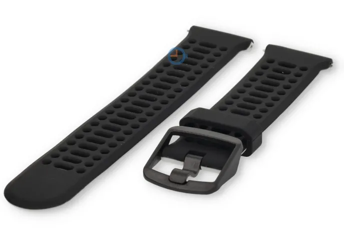22mm siliconen bandje - ademend design - zwart/wit