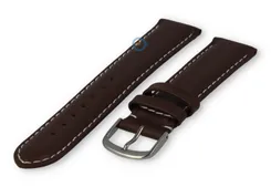 Oneven maat horlogeband leer - 21mm - donkerbruin