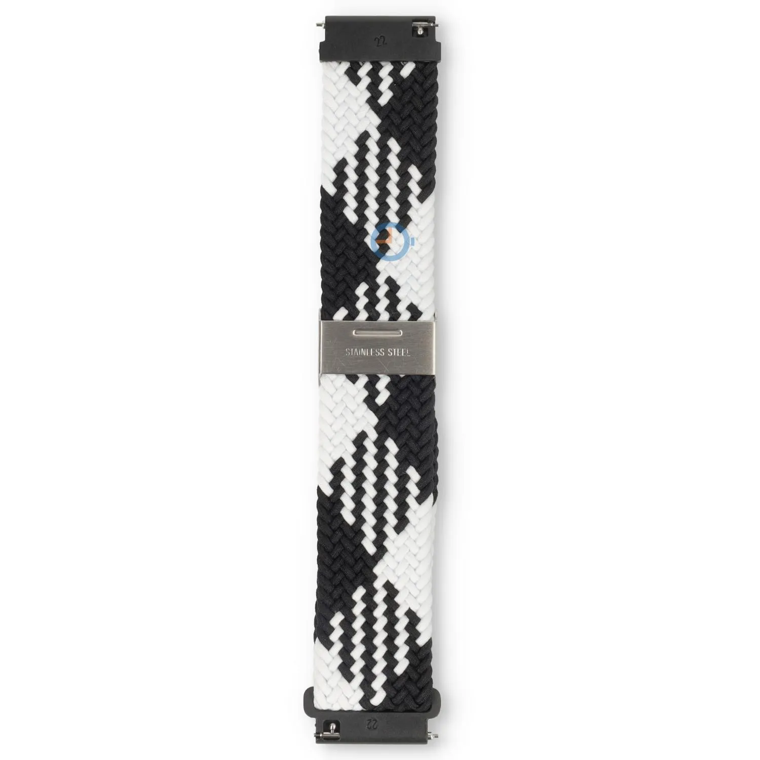 Nylon watch band Suunto Run - 22mm - black/white fabric