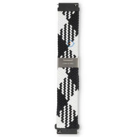 Nylon watch band Suunto Run - 22mm - black/white fabric