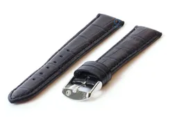 Watchstrap 18mm blue leather croco