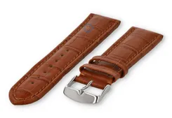 Strong calfskin watch strap - 22mm - brown