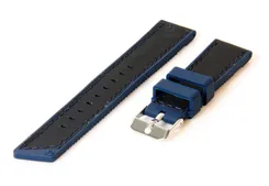 Watchstrap 20mm black-blue silicone