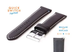 Watchstrap 24mm black eco-friendly cowhide