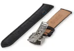 Luxe Hamilton horlogeband zwart leer - vlindersluiting - 16mm