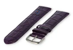 Extra-long crocoleather strap  - 20mm - eggplant