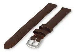 XL watch strap smooth leather - 12mm - dark brown
