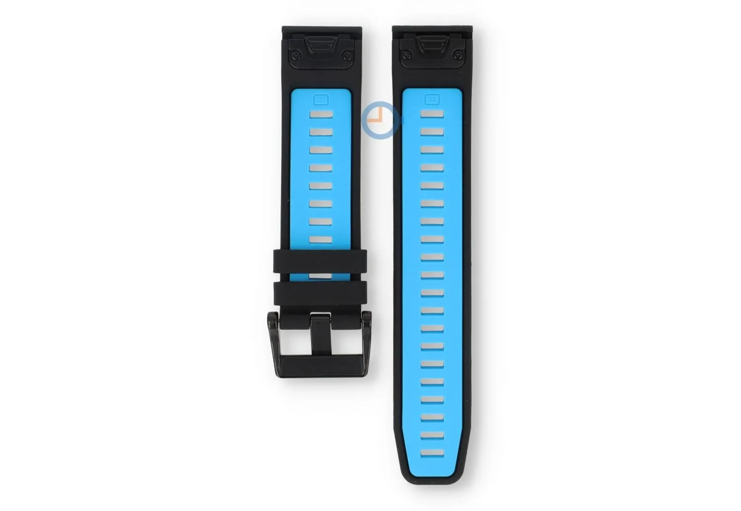 Garmin Fenix - 22mm strap - black/light blue