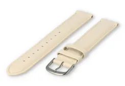 XL watch strap smooth leather - 18mm - cream-coloured