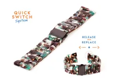 20mm resin Uhrenarmband - turtle braun/weiß/grün