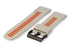 Garmin Fenix 8 - 51mm strap - light grey/orange