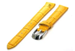 Watchstrap 12mm yellow leather croco