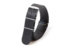 Watchstrap 22mm nato calf leather black