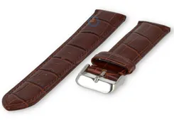 23mm - dark brown - leather strap with croco