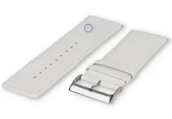 Glad leder horlogeband - 32mm - white