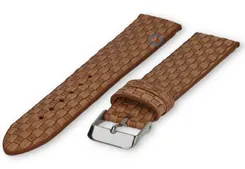 Woven leather strap - 18mm - brown
