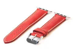 Apple Uhrenarmband Leder Steinrot - 44/45/46/49mm