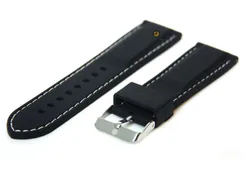 Watchstrap 24mm black-white silicone with quick release