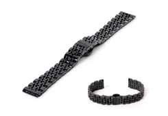 Uhrenarmband 14mm Stahl schwarz - poliert