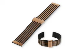 Watch strap 22mm mesh black/rosegold - Quick Switch (FINE)