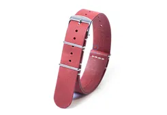 Watchstrap 18mm nato calf leather red